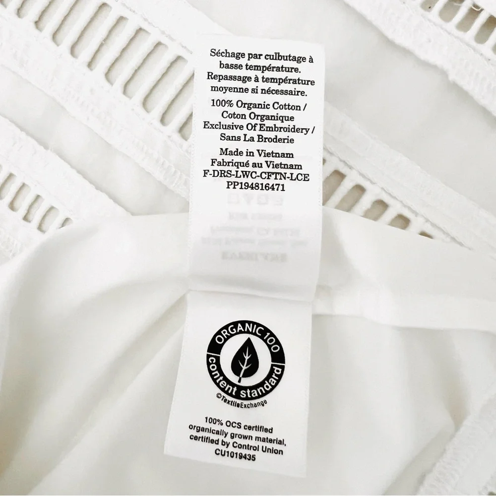 NWT Everlane The Lace Trim Caftan Dress Size: Medium Color: White - Picture 14 of 16